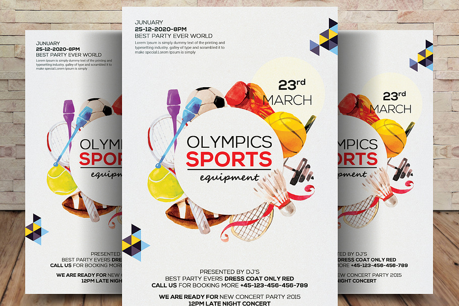 Olympic Sports Equipment Flyer in Flyer Templates - product preview 8