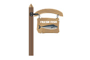 Fresh Fish on Hanging Wooden Board
