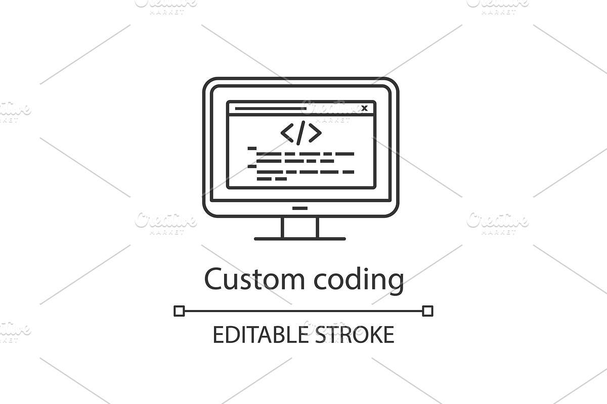 Custom coding linear icon in Icons - product preview 8