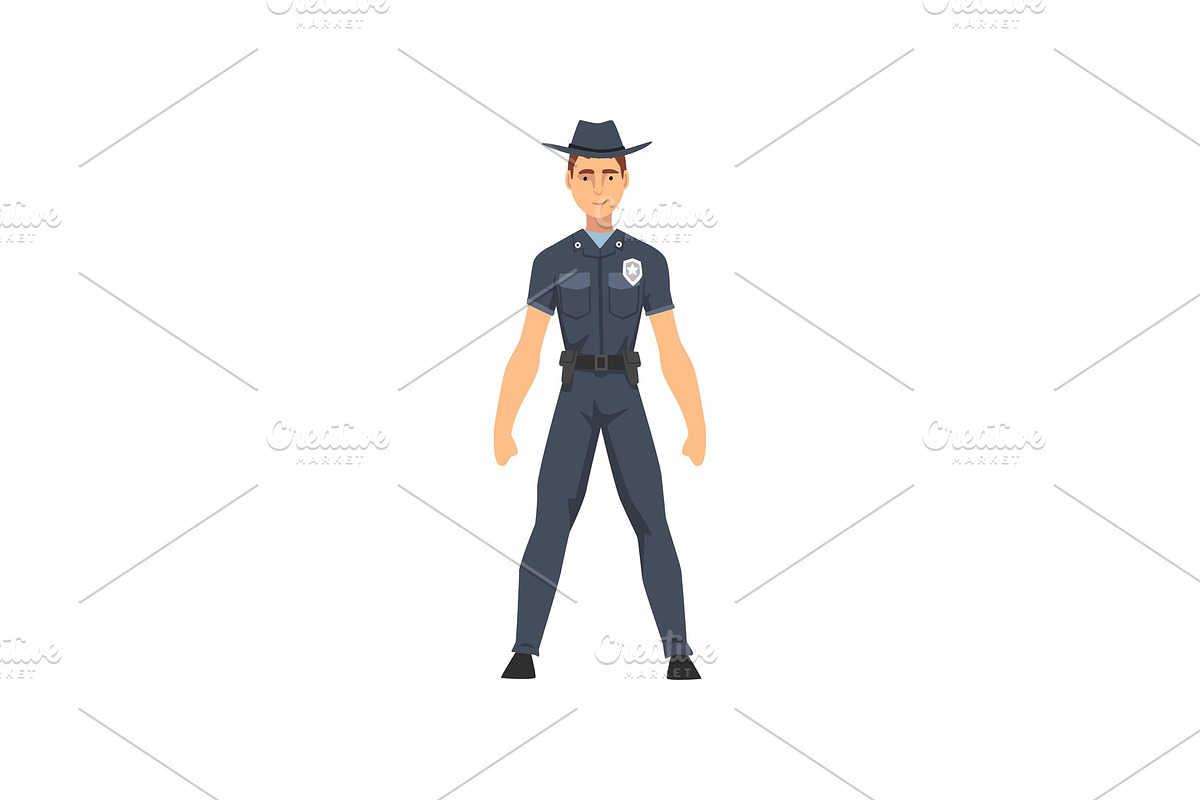 Police Officer in Uniform, Sheriff in Illustrations - product preview 8
