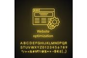 Website optimization neon light icon