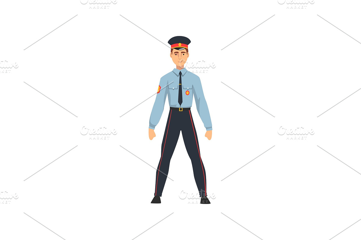 Police Officer in Blue Uniform and in Illustrations - product preview 8