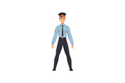 Police Officer in Blue Uniform and