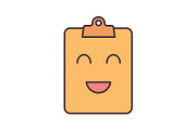 Smiling clipboard color icon
