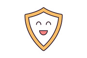 Smiling shield color icon