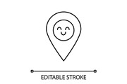 Smiling map pin character icon