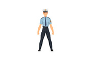 Police Officer in Blue Uniform and