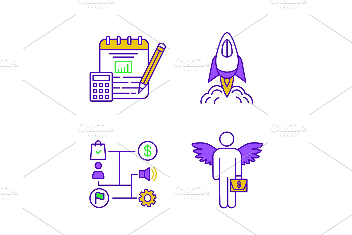 Startup color icons set in Icons - product preview 8