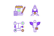 Startup color icons set
