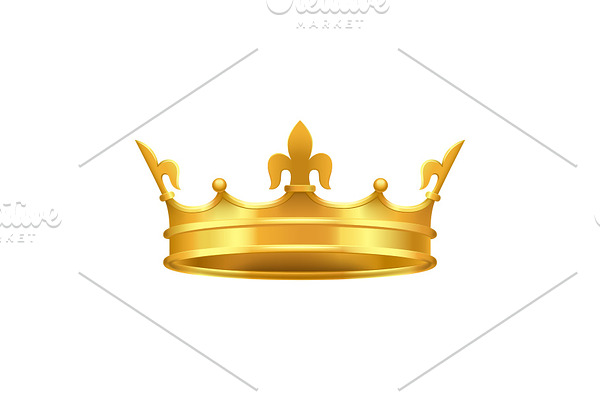 Golden Crown with Red and Blue