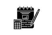 Financial planning glyph icon