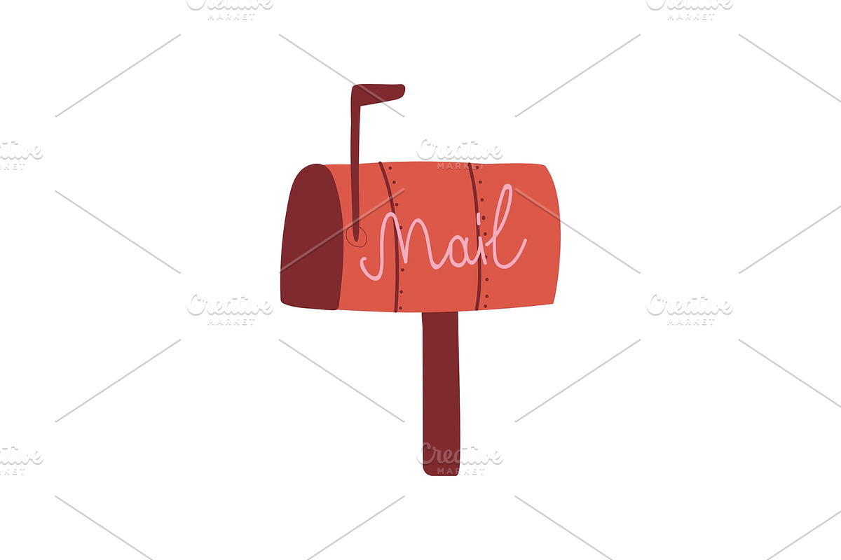 Red Mail Box, Post Office Box in Objects - product preview 8