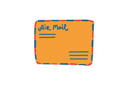 Retro Orange Mail Envelope with