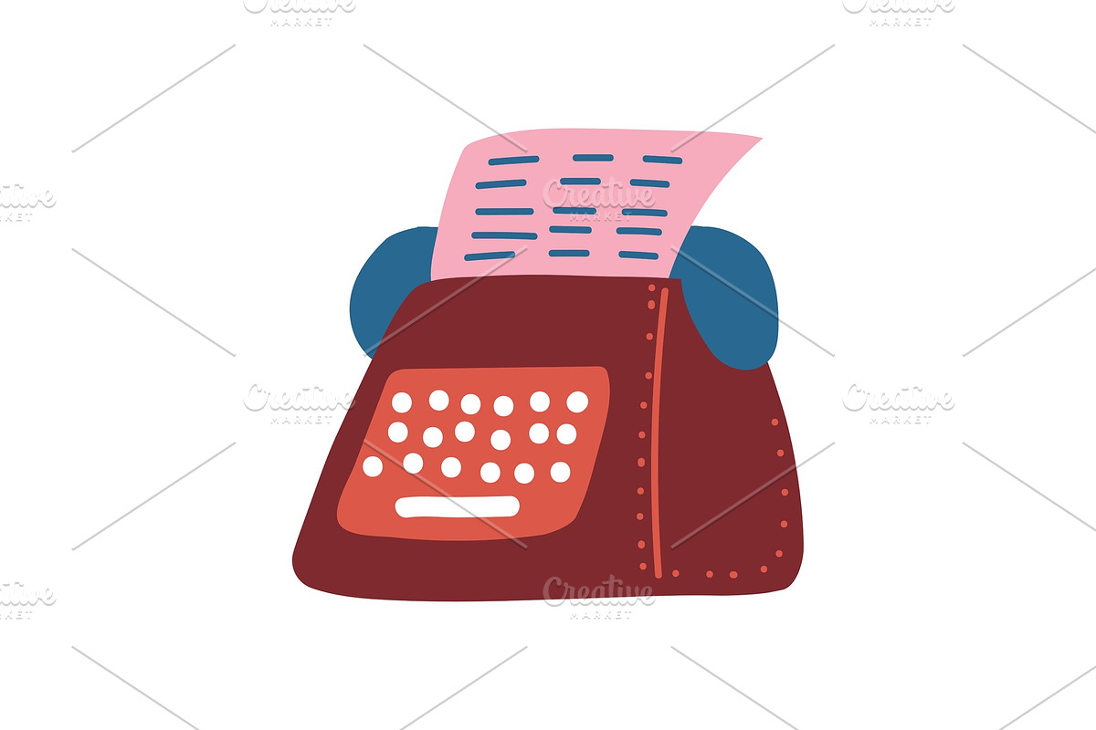 Retro Typewriter and Pink Blank in Objects - product preview 8
