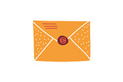 Blank Retro Mail Envelope with Seal