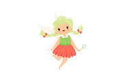 Cute Little Winged Fairy with