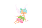 Cute Little Winged Fairy Flying