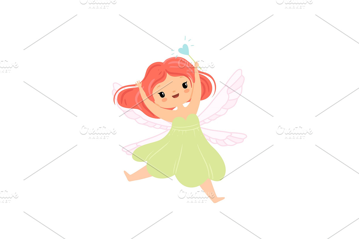 Cute Little Winged Fairy Flying in Illustrations - product preview 8