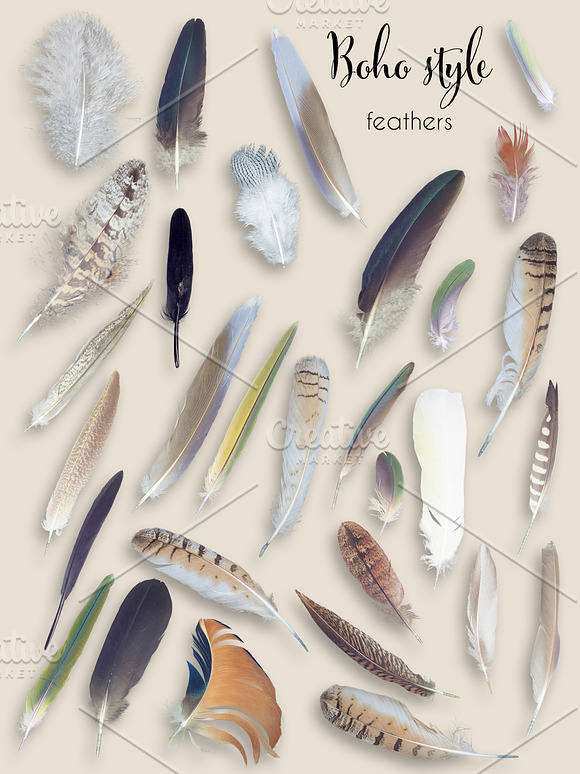 Boho style: feather items in Product Mockups - product preview 1