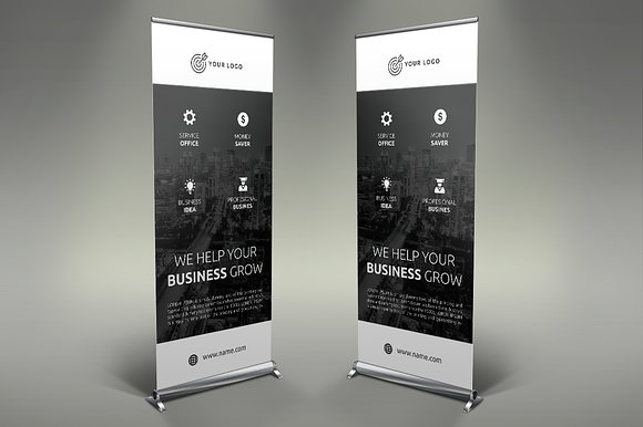 Business Roll Up Banners in Presentation Templates - product preview 1