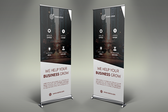 Business Roll Up Banners in Presentation Templates - product preview 3