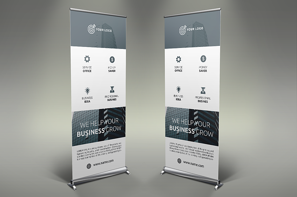 Business Roll Up Banners in Presentation Templates - product preview 4