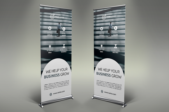 Business Roll Up Banners in Presentation Templates - product preview 5