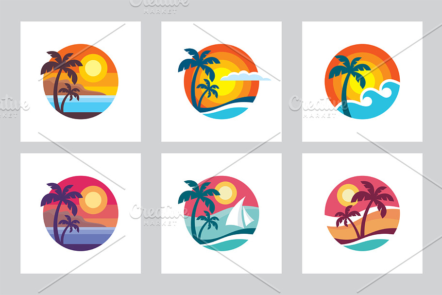 Summer Tropical Nature - Logo Set