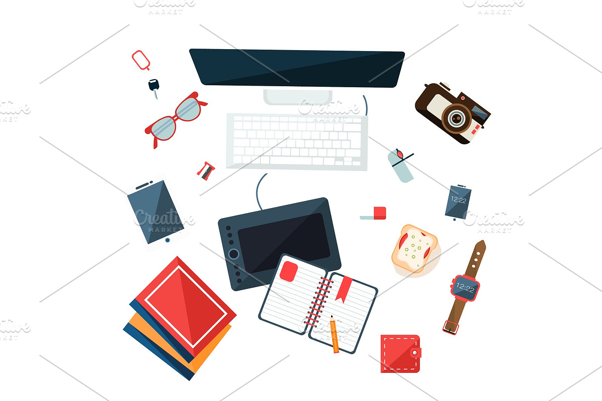 Workplace Concept. Flat Design in Illustrations - product preview 8
