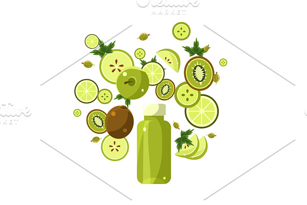 Green Smoothie Recipe. Illustration