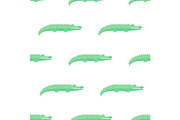 Funny Crocodiles Pattern. Vector