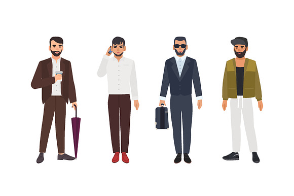 Caucasian man set in Illustrations - product preview 2