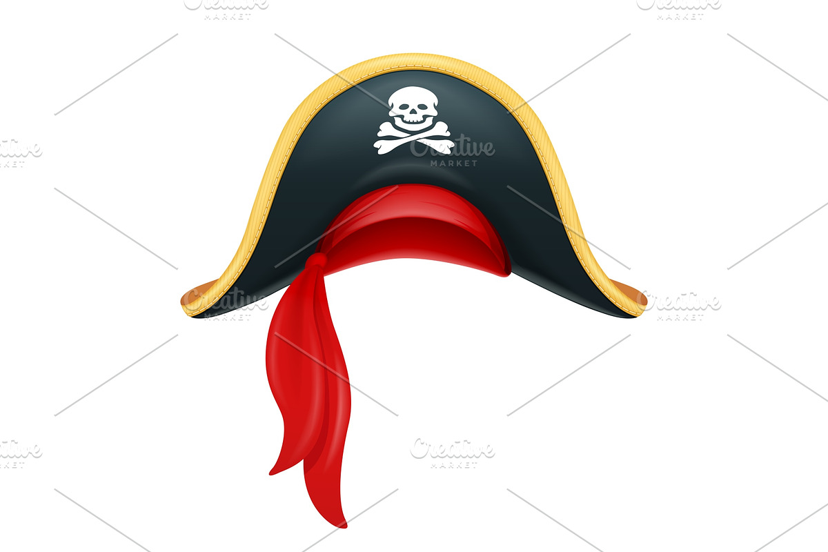 Pirate hat. Corsair headgear. Vector in Illustrations - product preview 8