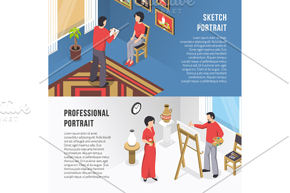 Artists Isometric Set in Illustrations - product preview 4
