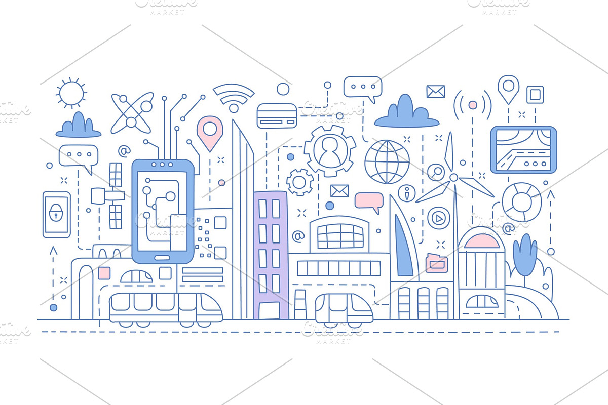 Smart City. Vector Illustration in Illustrations - product preview 8