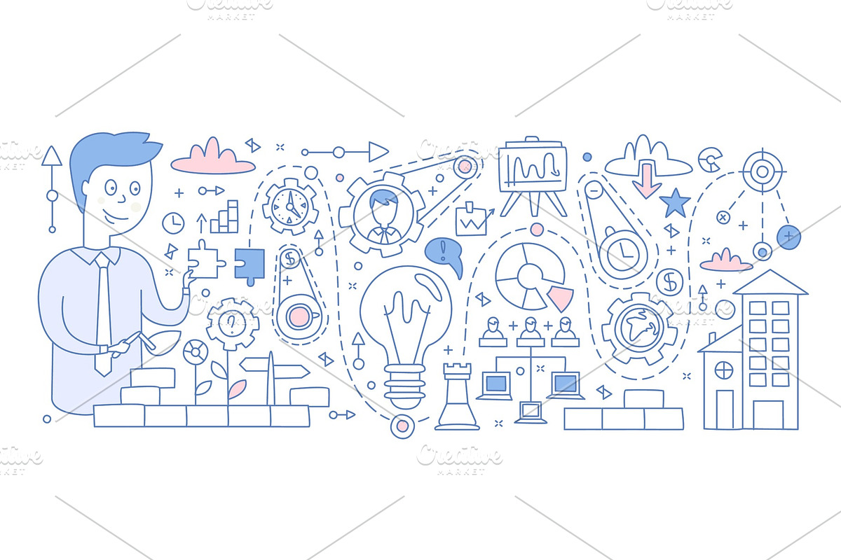 Strategy Building. Vector in Illustrations - product preview 8