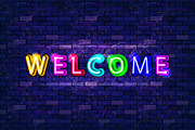 Neon Welcome letters