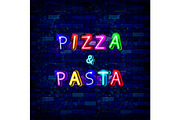 Pizza and pasta neon sign