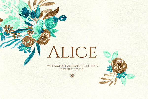 Alice - watercolor flowers