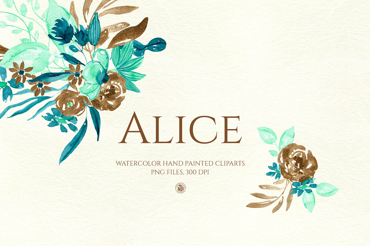 Alice - watercolor flowers in Illustrations - product preview 8