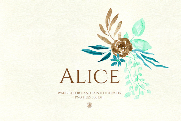 Alice - watercolor flowers in Illustrations - product preview 1