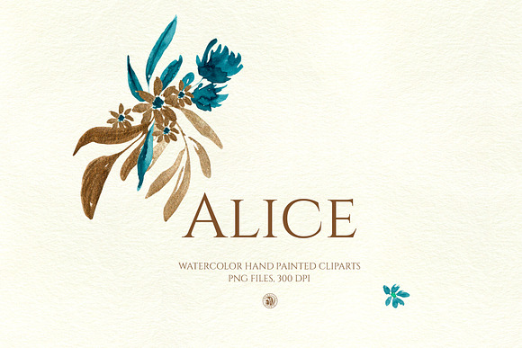 Alice - watercolor flowers in Illustrations - product preview 2