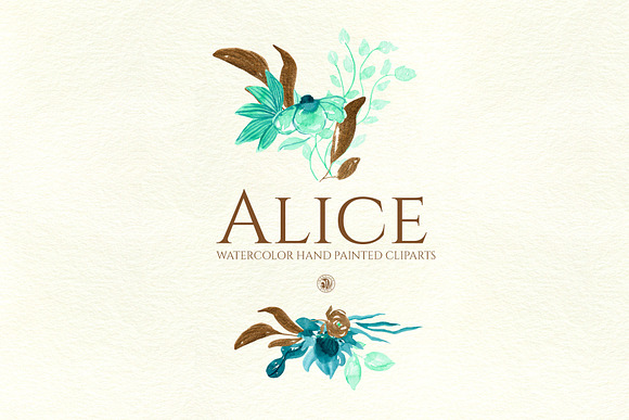 Alice - watercolor flowers in Illustrations - product preview 3