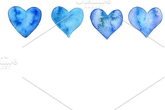 Watercolor hearts N2 in Illustrations - product preview 4