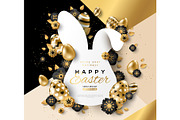 Easter gold rabbit frame