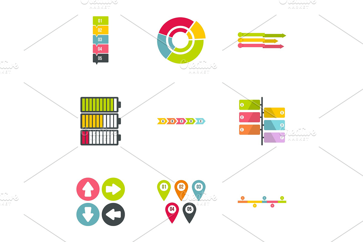 Business analyst icons set, flat in Illustrations - product preview 8