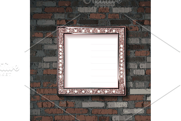 Frame gold cinema on old brick wall. in Graphics - product preview 1
