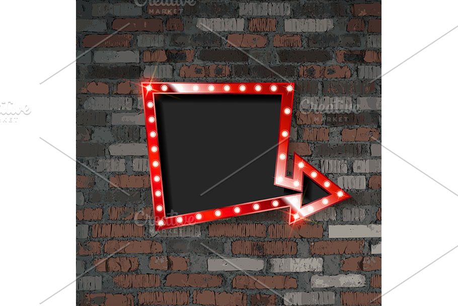 Red frame with light bulbs