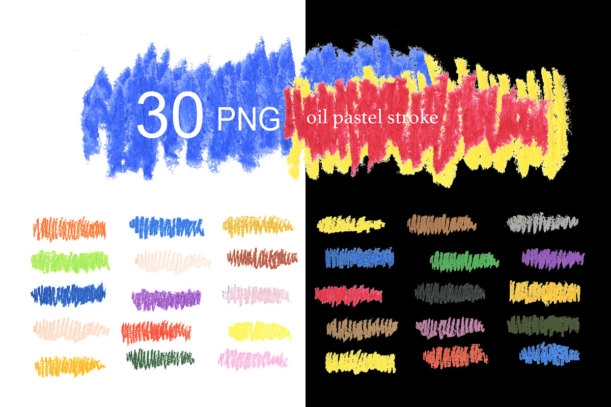 30 PNG oil pastel stroke. in Textures - product preview 8