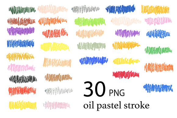 30 PNG oil pastel stroke. in Textures - product preview 12